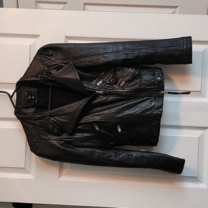 Aqua leather jacket